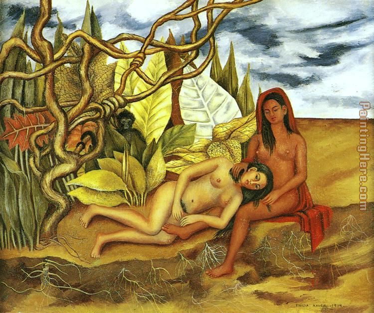 Two Nudes in the Forest painting - Frida Kahlo Two Nudes in the Forest art painting
